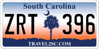 SC license plate ZRT396