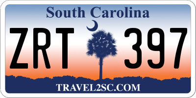 SC license plate ZRT397