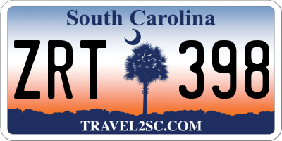 SC license plate ZRT398