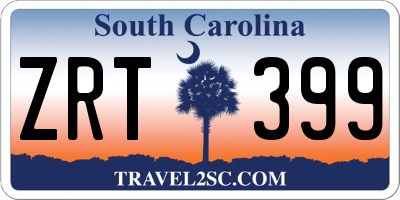 SC license plate ZRT399