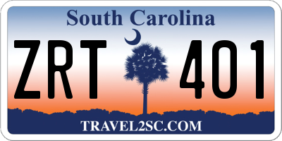 SC license plate ZRT401