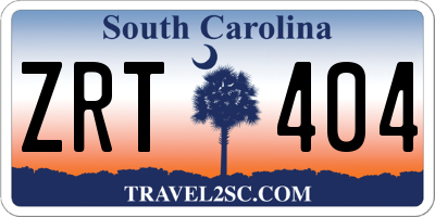 SC license plate ZRT404