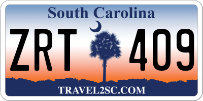 SC license plate ZRT409