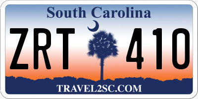 SC license plate ZRT410