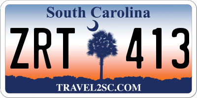 SC license plate ZRT413