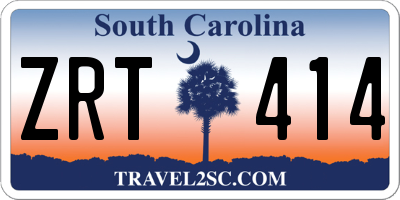 SC license plate ZRT414