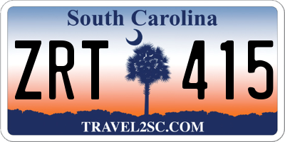 SC license plate ZRT415