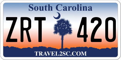 SC license plate ZRT420