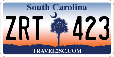 SC license plate ZRT423