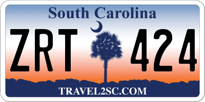 SC license plate ZRT424