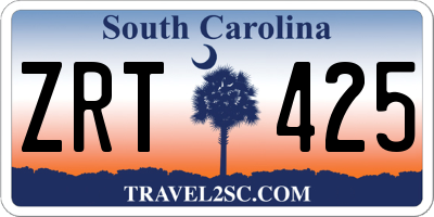 SC license plate ZRT425