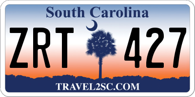 SC license plate ZRT427