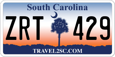 SC license plate ZRT429
