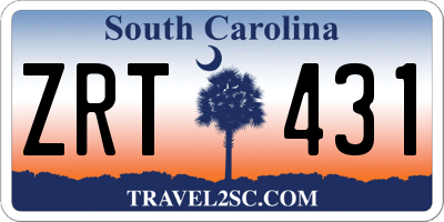 SC license plate ZRT431