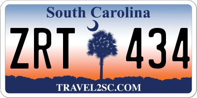SC license plate ZRT434