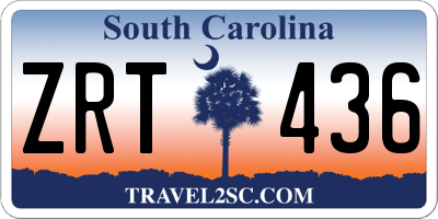 SC license plate ZRT436