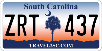 SC license plate ZRT437