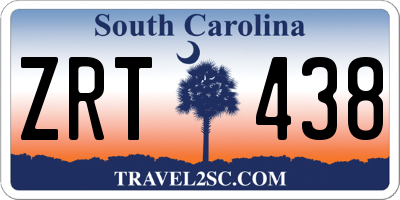 SC license plate ZRT438