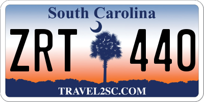 SC license plate ZRT440