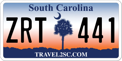 SC license plate ZRT441