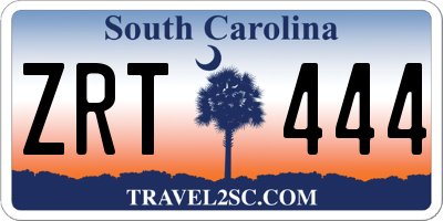 SC license plate ZRT444