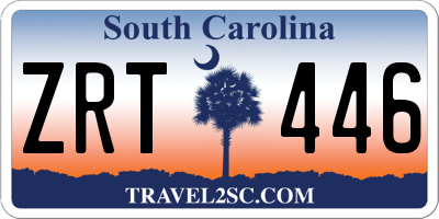 SC license plate ZRT446
