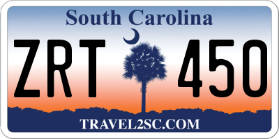 SC license plate ZRT450