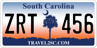 SC license plate ZRT456