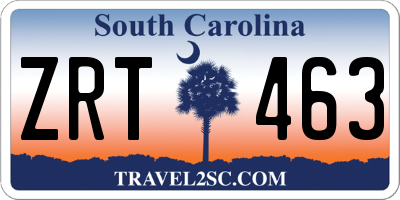 SC license plate ZRT463