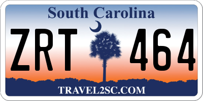 SC license plate ZRT464