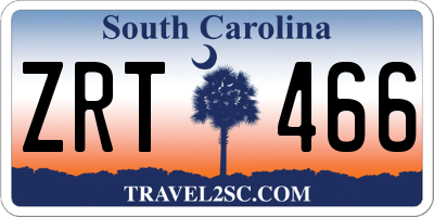 SC license plate ZRT466