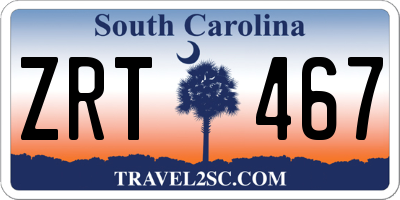 SC license plate ZRT467