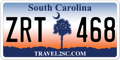 SC license plate ZRT468