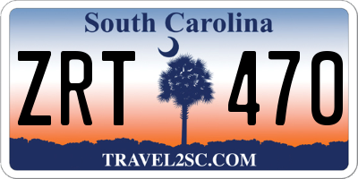 SC license plate ZRT470