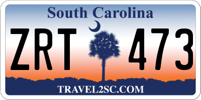 SC license plate ZRT473