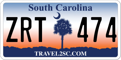 SC license plate ZRT474