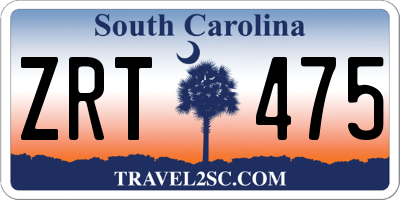 SC license plate ZRT475