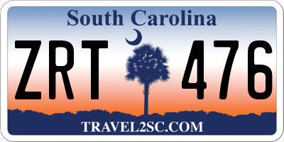 SC license plate ZRT476