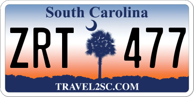 SC license plate ZRT477