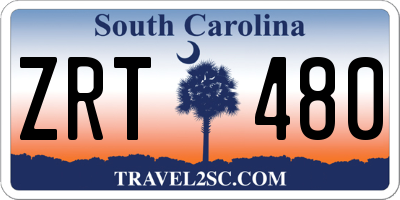 SC license plate ZRT480