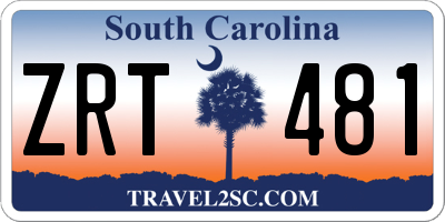 SC license plate ZRT481