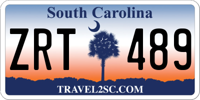 SC license plate ZRT489