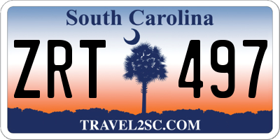 SC license plate ZRT497