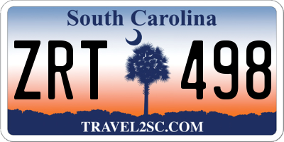 SC license plate ZRT498