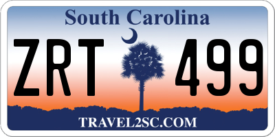 SC license plate ZRT499