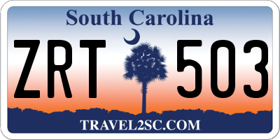 SC license plate ZRT503