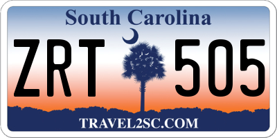 SC license plate ZRT505