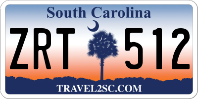 SC license plate ZRT512