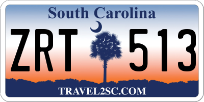SC license plate ZRT513