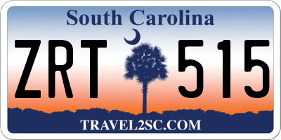 SC license plate ZRT515
